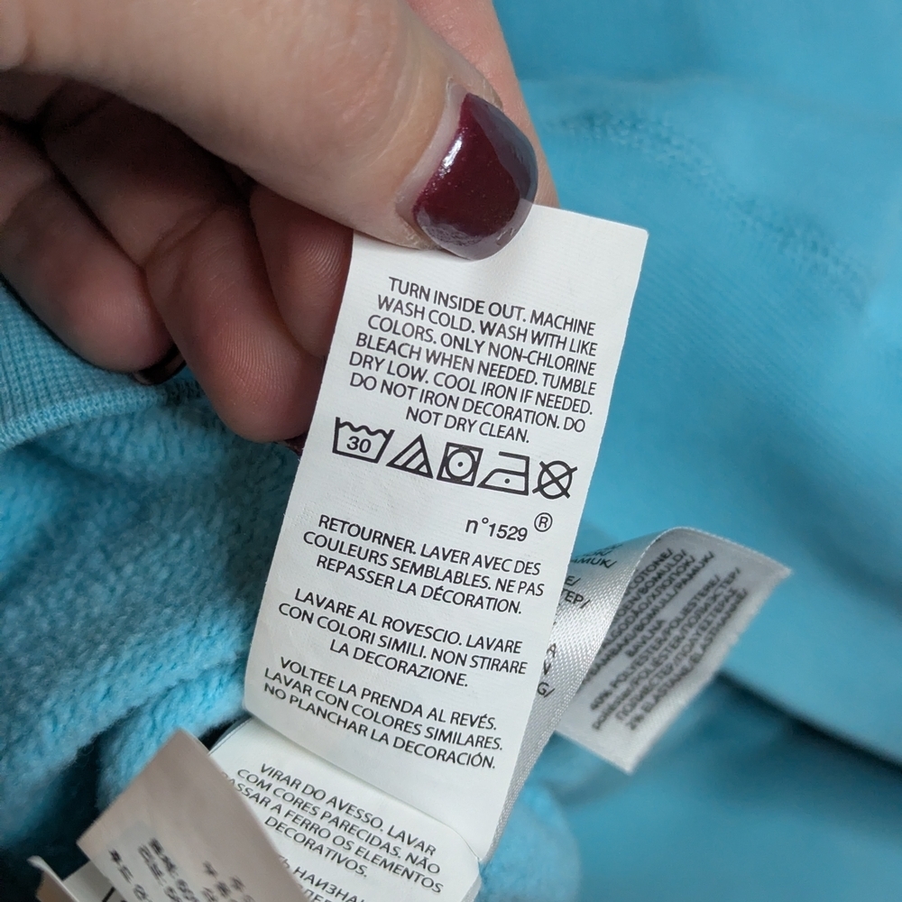 Polo Ralph Lauren Hoodie Womens Petite Small SP Aqua Blue Spellout Logo Pullover - Picture 11 of 14